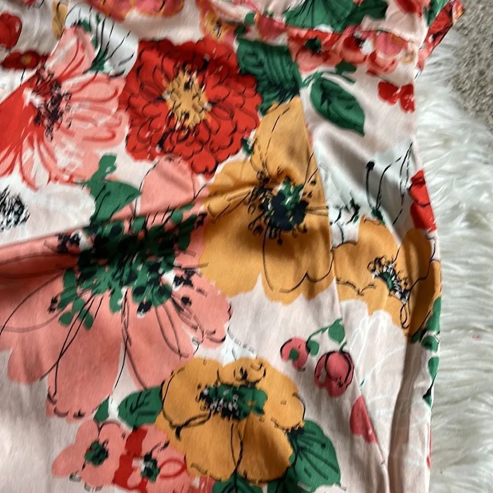 Susana Monaco Floral Dress - Red, Orange, Green - Picture 10 of 10